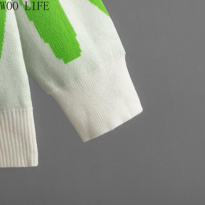 Women Letter Print Cardigan Knit Button Down Long Sleeve Open Front Sweater New Fall Winter Fashion