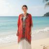 with Buckle Sunscreen Thin Large Scarf Breathable Seaside Vacation Cloak  Neck Decoration