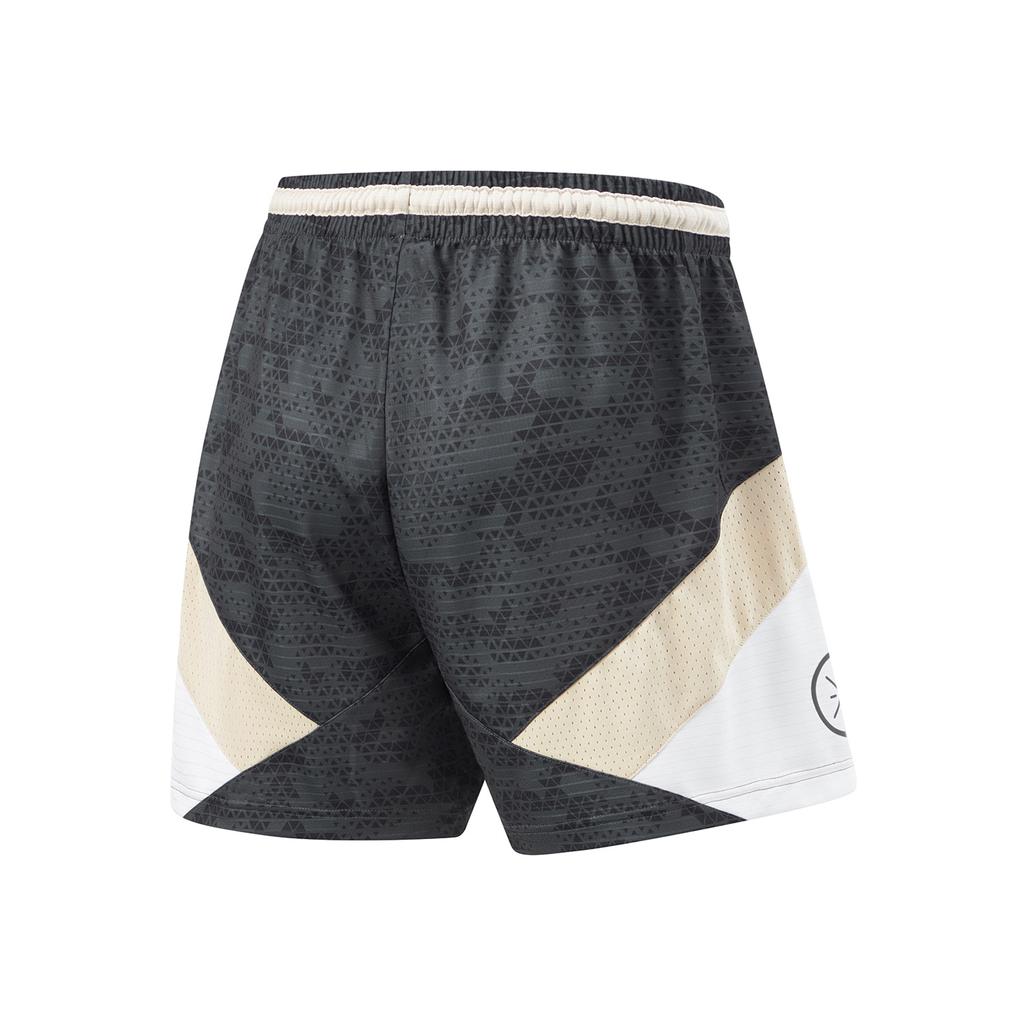 Li-Ning Wade Series Full Print Letter Mid-Waist Drawstring Quick-Dry Straight-Leg Casual Shorts Men Shorts Obsidian-Gray AAPU017-4