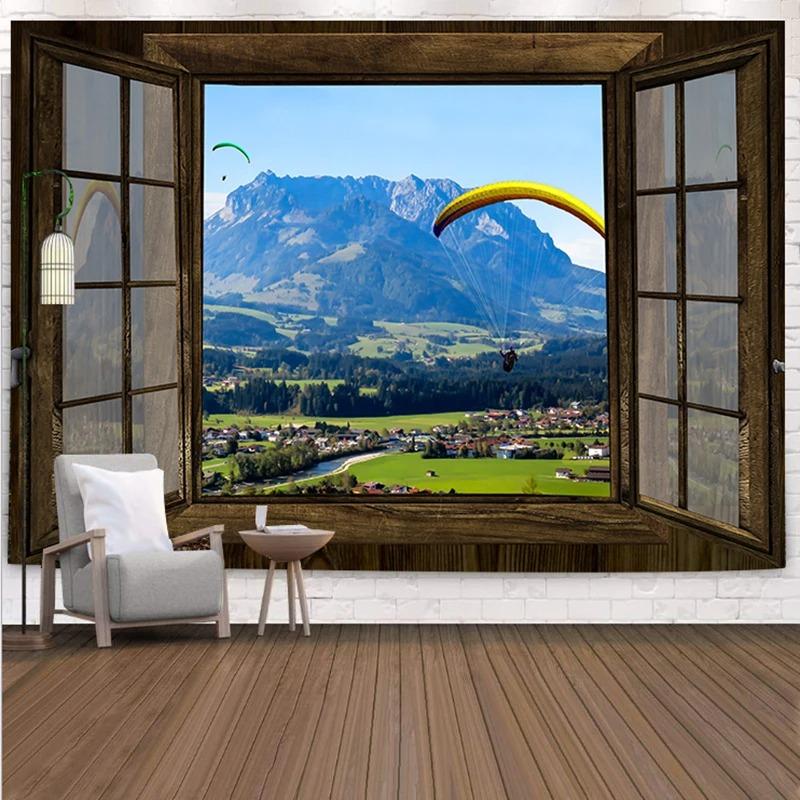 Living Room Balcony Potted Plant Pattern Hanging Cloth Home Wall Decoration Tapestry Bedroom Living Room Tapestry