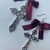 Cute Gothic Retro Cross Bow Dangle Women's Earrings