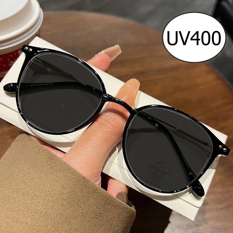 Men Women Luxury Sunglasses Unisex Fashion Design Round Frame Sun Glasses Trendy Outdoor Driving Riding Uv400 Eyewear