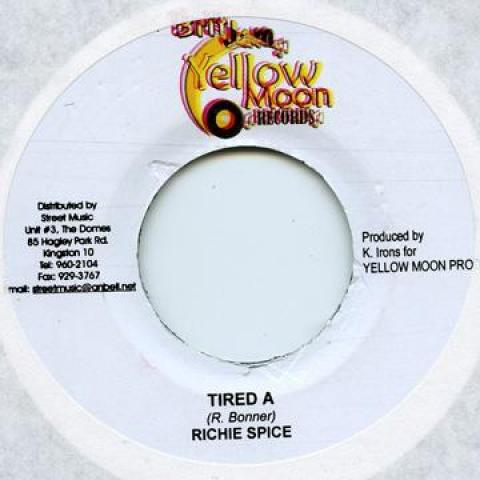 

7-дюймовая пластинка RICHIE SPICE / FLOYD WEST - Tired A / Burn You Babylon Yellow Moon 2006 Ямайка Регги, Ска и Даб