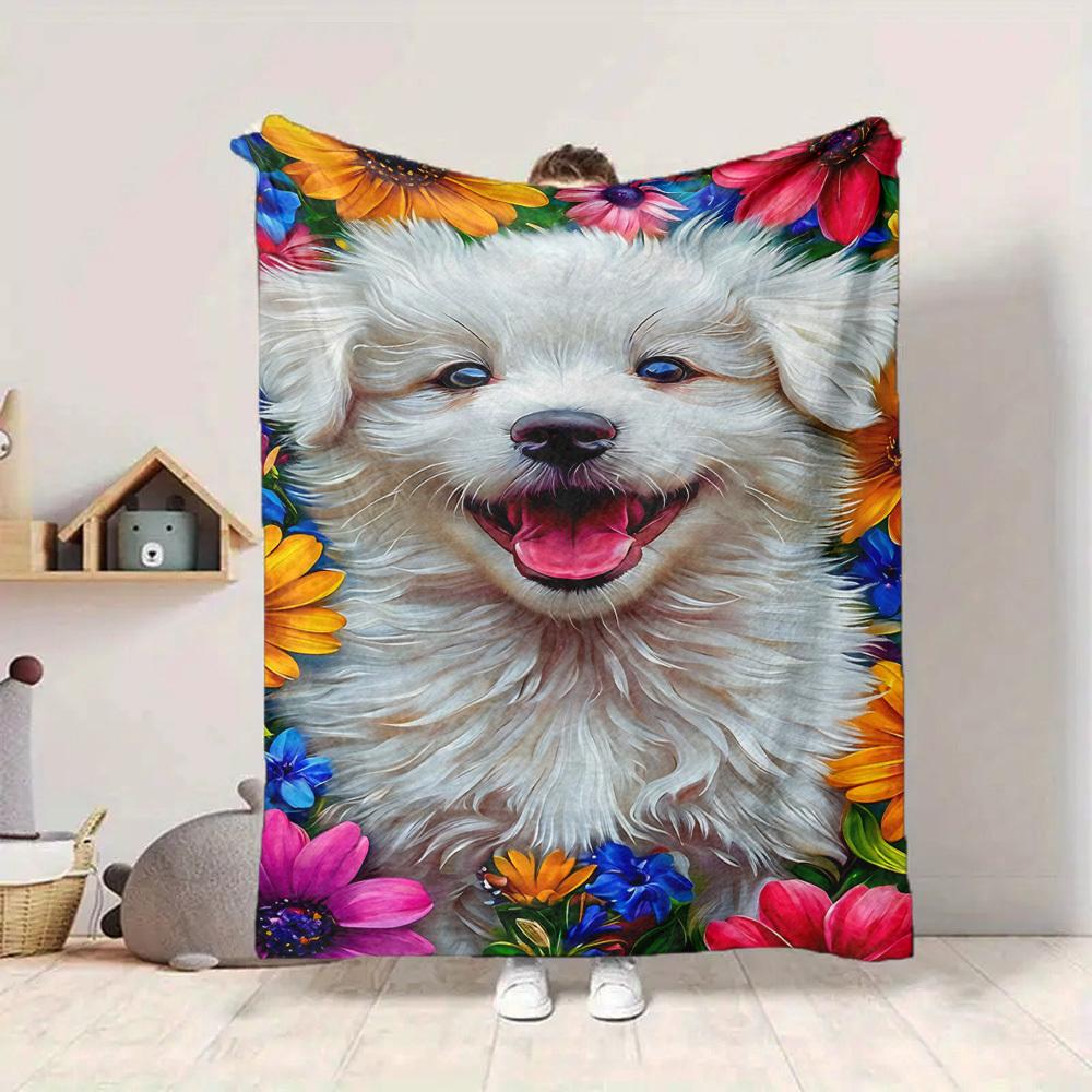 1PC Puppy Portrait Blanket, Throw For Sofa, Bed, Travel, Printing Blanket With Soft And Warm Fabric yy250918182