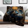 "Enchanted Starry Night Fantasy Art Print"Blanket Flannel Throw Blanket for Sofa, Bed, Travel, Camping, Office, Couch, Chair, And Bed Gift f