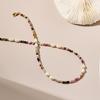 Colorful Retro French-Style Tourmaline & Freshwater Pearl Beaded Necklace