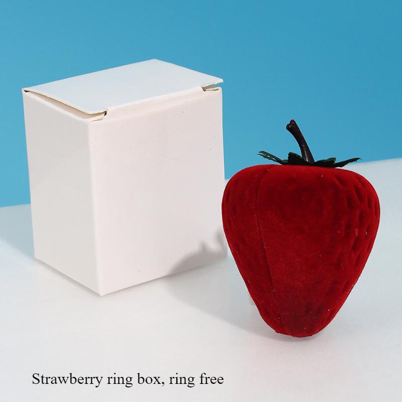Strawberry Ring Box, Cute Jewelry Box, Plush Storage Box, Gift Box Jewelry Box Jewlery Box  Jewelry Packaging
