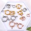 4pcs 316L Stainless Steel Round Spring Clasps Gold Color Hooks for Bracelet Clavicle Necklace Clasp Connector Jewelry Making DIY