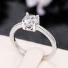 Silver Color Women Rings Solitaire Cubic Zirconia Crystal Elegant Wedding Proposal Rings for Lady Hot Trendy Jewelry Bulk