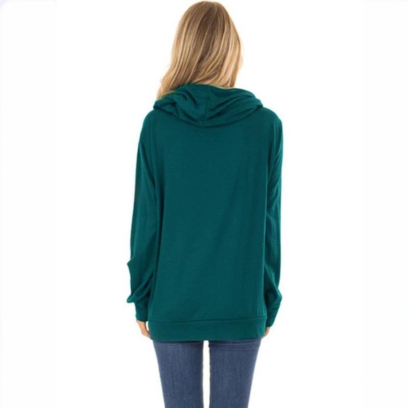 SCIONE Damen Herbst Neue Casual Mit Kapuze Einfarbig Warme Lose Pullover Pull Seil Mit Kapuze Pullover Tops