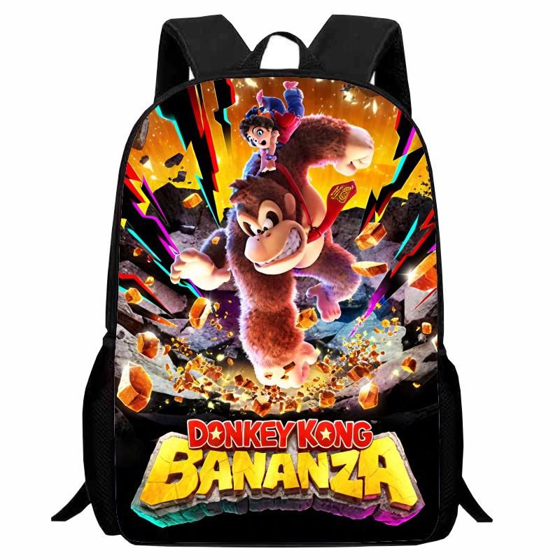 Donkey Kong Bananza, full-open student schoolbag, cartoon backpack, male