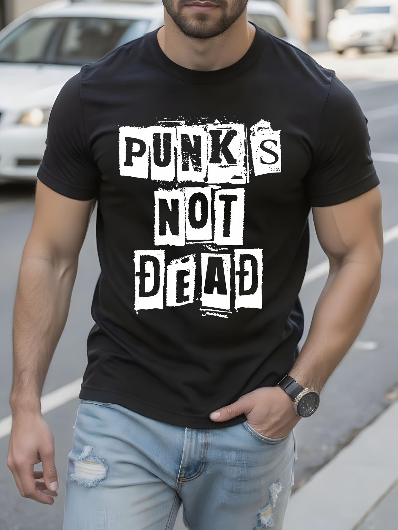 Wo Punk Rock Tshirt - Punks Not Dead Bold Graphic Tee - B... M