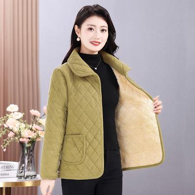 Autumn and Winter Fashion Women's Simple Plush Thickened Warm Loose Cotton-padded Jacket Versatile Jacket