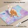 Winter Pet Heating Pad with Furry Cover Cat, Dog, and Reptile Constant Temperature Electric Blanket Waterproof 3-level Adjustment