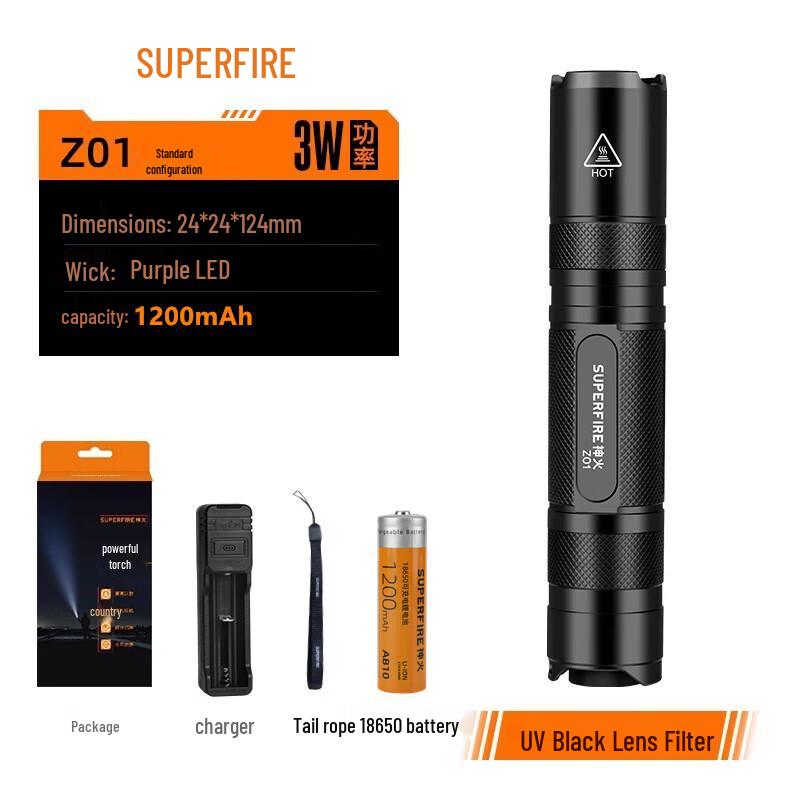 

SupFire Z01 365nm UV Wood s Lamp Flashlight