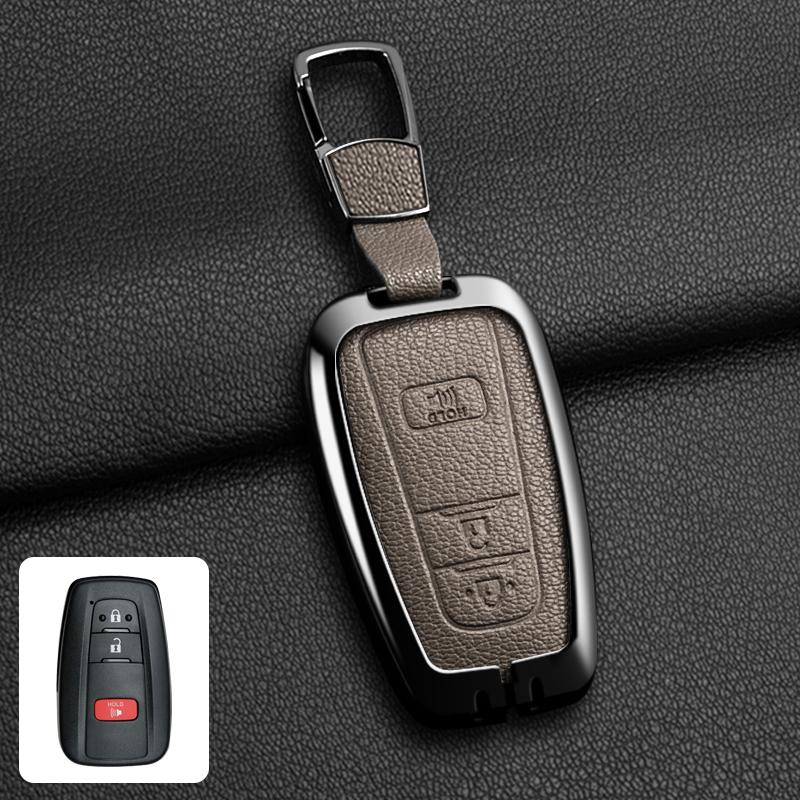 Metal Car Remote Key Case Cover For Toyota Corolla Hybrid 2021 Rav4 Camry Highlander Prius C-HR 2018 2019 2020 2022 Accessories