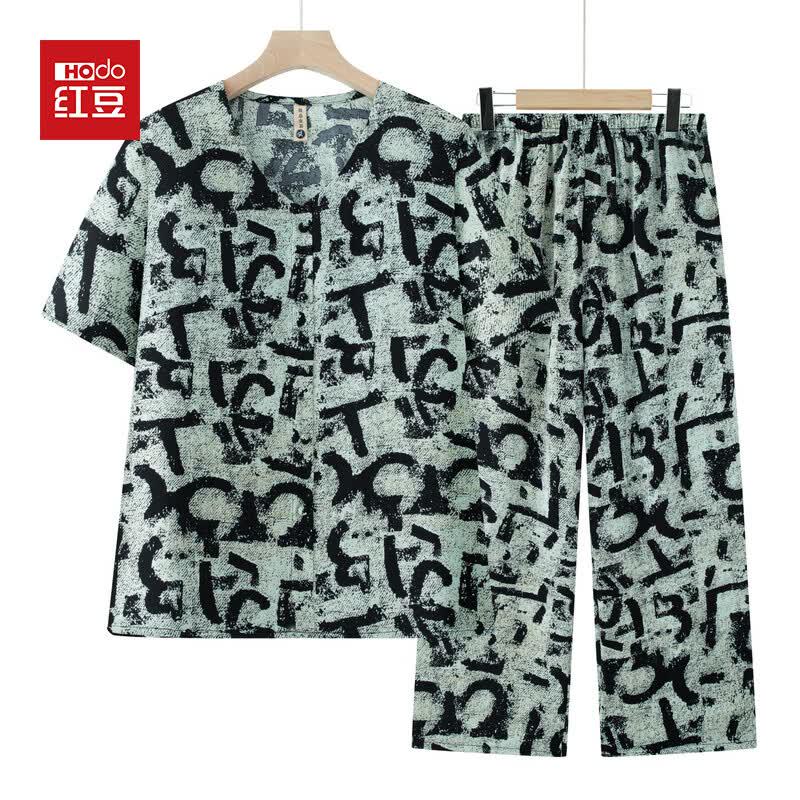 Hodo Women s Plus Size Summer Short Sleeve Outfit 2XL
