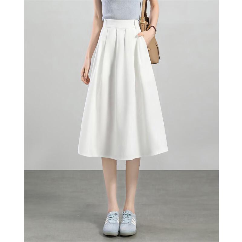 Elegant High-Waist A-Line Midi Skirt