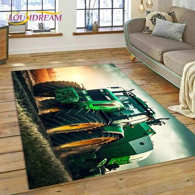Tapete de Caminhão Trator Carro Retrô 3D para Quarto Sala de Estar Decoração de Sofá de Casa, Tapete de Chão Grande para Jogo de Crianças Presente