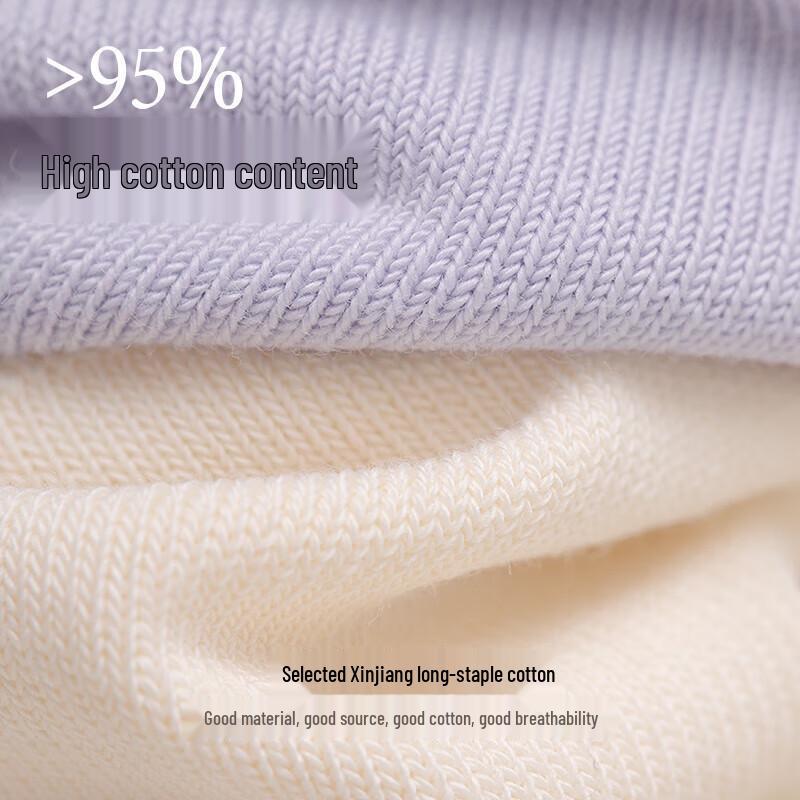 Women's Pure Cotton Mid-Tube Socks 6-Pack