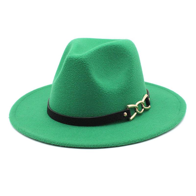 Big Brim Brown Belt British Retro Felt Hat Western Denim Woolen Tibetan Hat Jazz Hat