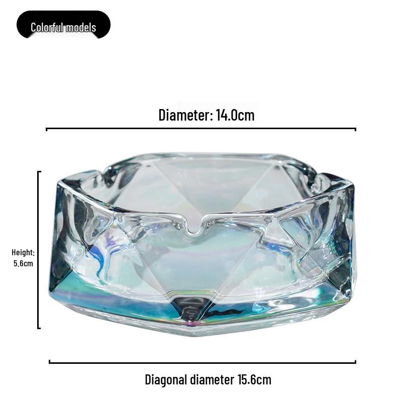 Compact Glass Ashtray for Hotel Rooms, Bedrooms, and Bathrooms