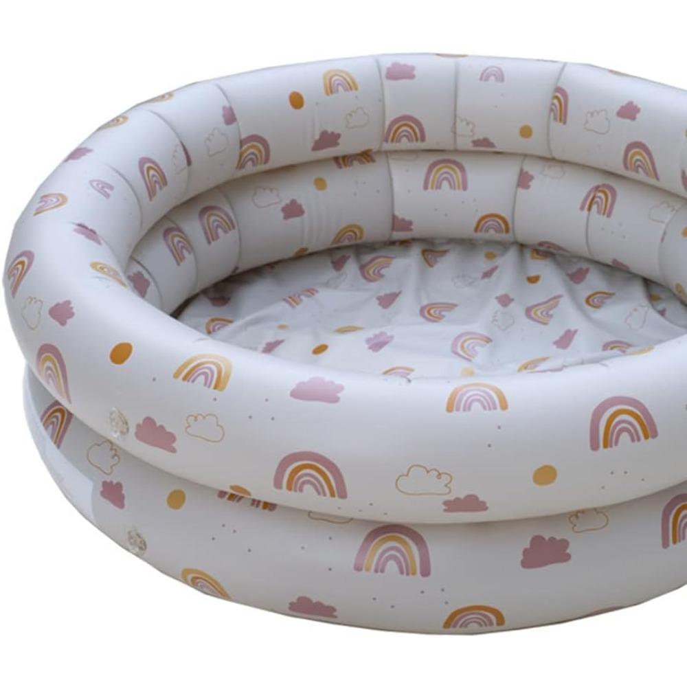 Aufblasbares Planschbecken für Kinder, 80cm Aufblasbarer Pool Schwimmbecken Aufblasbare Badewanne Kinderpool Babypool für Garten und Außenbereich