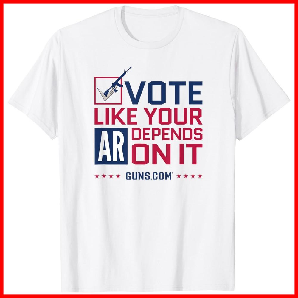Vote Like Your AR Depends On It White Cotton T-Shirt Unisex T-Shirt S