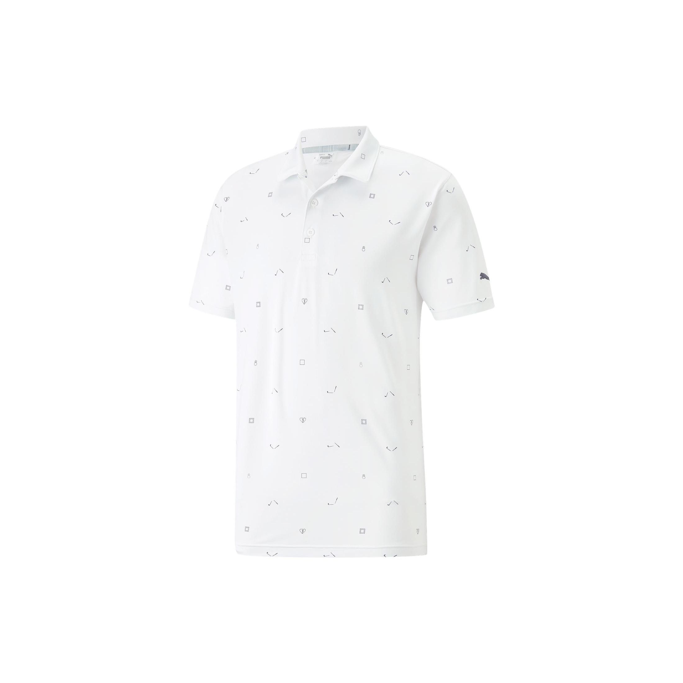 

Puma Patterned Short Sleeve Polo Shirt With Collar Men Tops White 533855-01