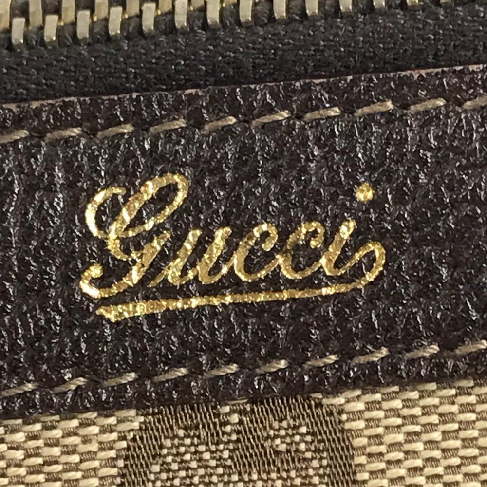 GUCCI 141471 GG Handbag Tote Bag Shoulder Bag GGCanvas/Leather Beige/Dark brown