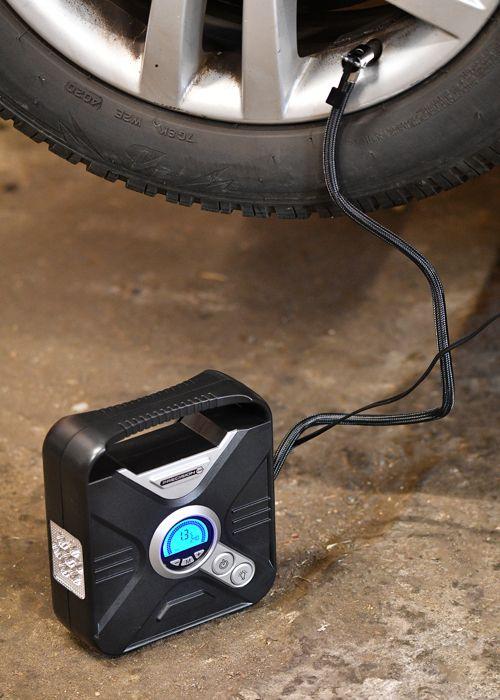 Compresseur programmable Mai 7 bars / 12V - PRECISION STEEL - Programmable - Affichage Digital - pneus, auto/moto/velo - Ballons