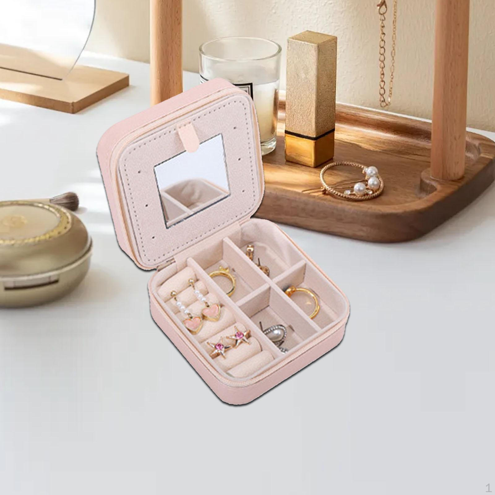 

Шкатулка для украшений, органайзер для сережек, подарочный контейнер, чехол для кольца, браслета, подвески розовый