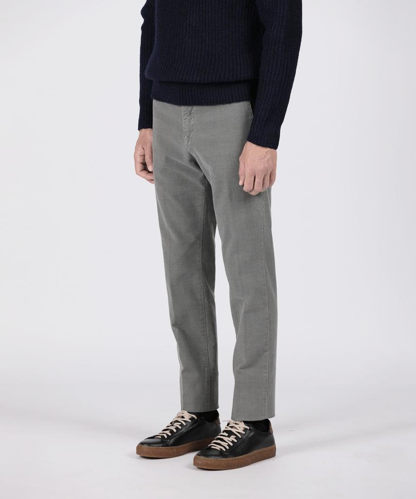 PANICALE Gray Regular Fit Cotton Check Pants