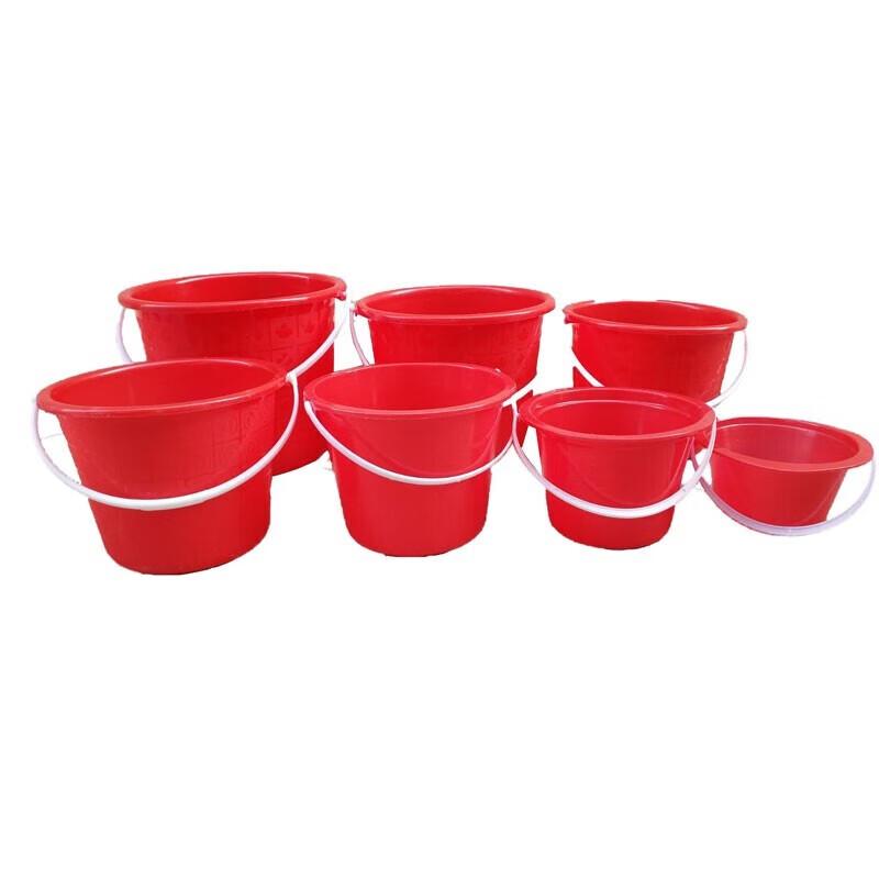Homeglen Small Red Plastic Buckets (10-Pack)