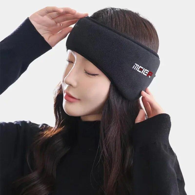 Earmuff Sleep Mask Plush Sleeping Mask Eyemuff Eye Cover for Women Warm Relax Plush Blindfold Cotton Eyes Bandage with Earplus