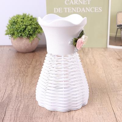 Moderní váza na květiny Bílá Růžová Modrá Plastová váza Květináč Košík Nordic Home