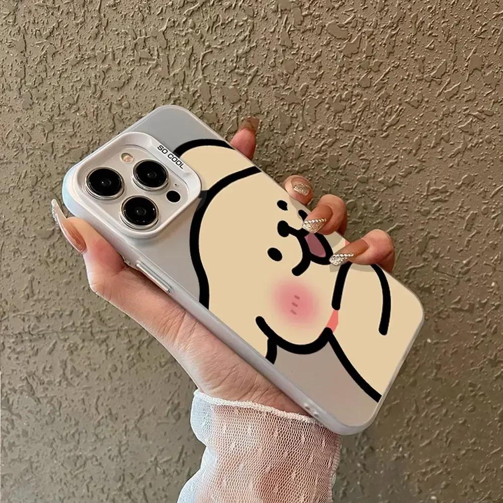 Cute Anime Dog Lovers Couple Phone Case for IPhone 11 12 13 14 15 16 Pro Max X XS MAX XR SE 7 8Plus Shockproof Bumper Hard Cover