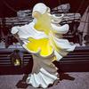 Halloween Outdoor LED Light The Ghost Looking For Light Hell Messenger Witch With Lantern Lamp Resin Ghost Sculpture Decoration