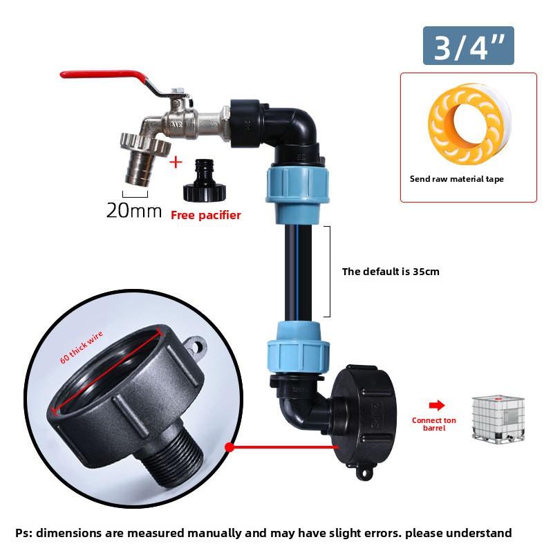 IBC Adapter Connection Kit 3/4 "Outlet Faucet For Tank Container Rainwater Tank IBC Gooseneck Outlet Tap
