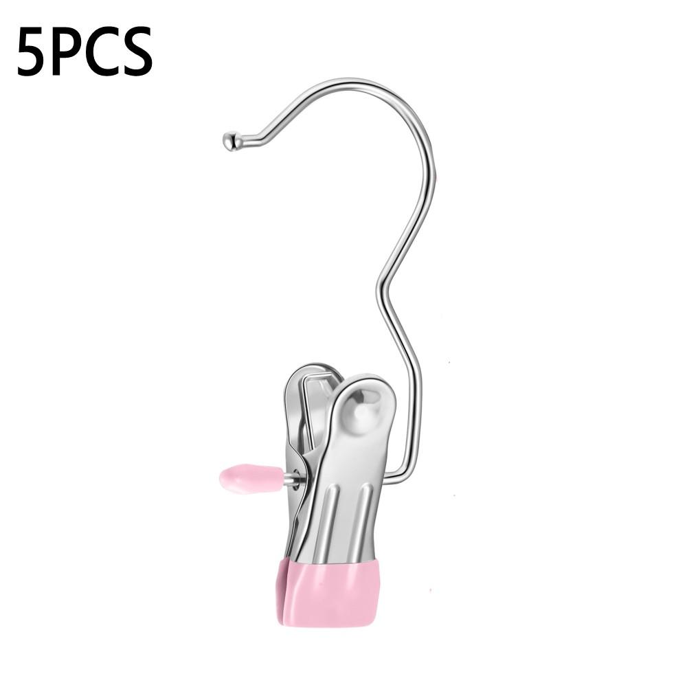 

Laundry Hooks Hanging Stainless Steel Clothes Pins Portable Clip Hangers for Closet Travel Socks Pants Handbags Hats Towels