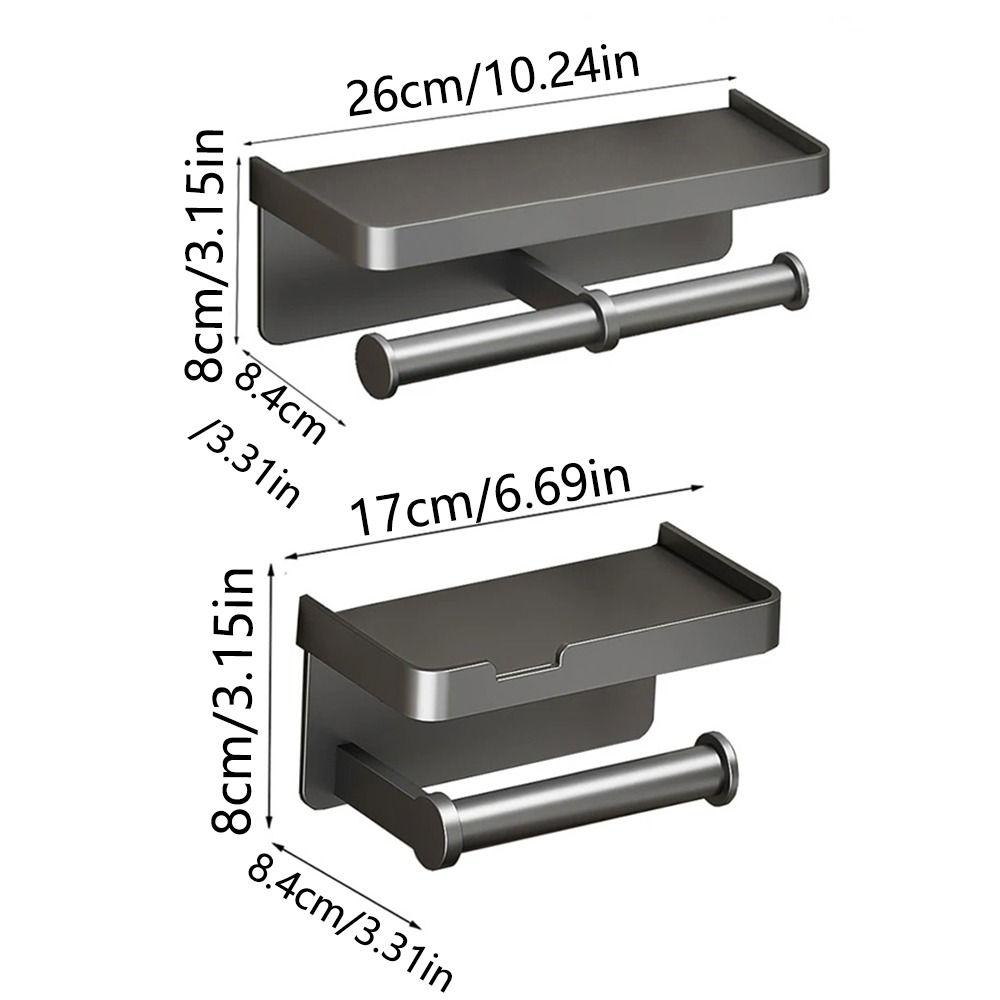Rustproof Tissue Rack Aluminum Zinc Zinc Alloy Dual Roll Dispenser Sturdy Paper Roll Storage Shelf Apartment