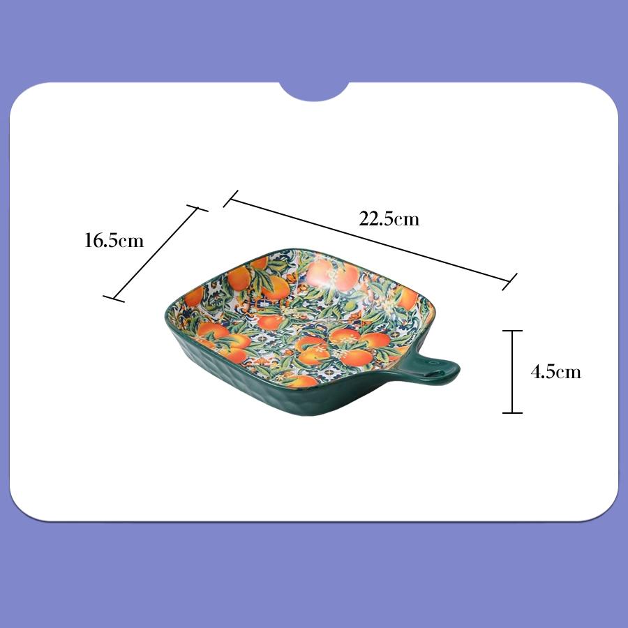 1PC Ceramic Tableware Bohemian Style Retro Home Tableware Creative Dim Sum Plate Fruit Plate Household Goods