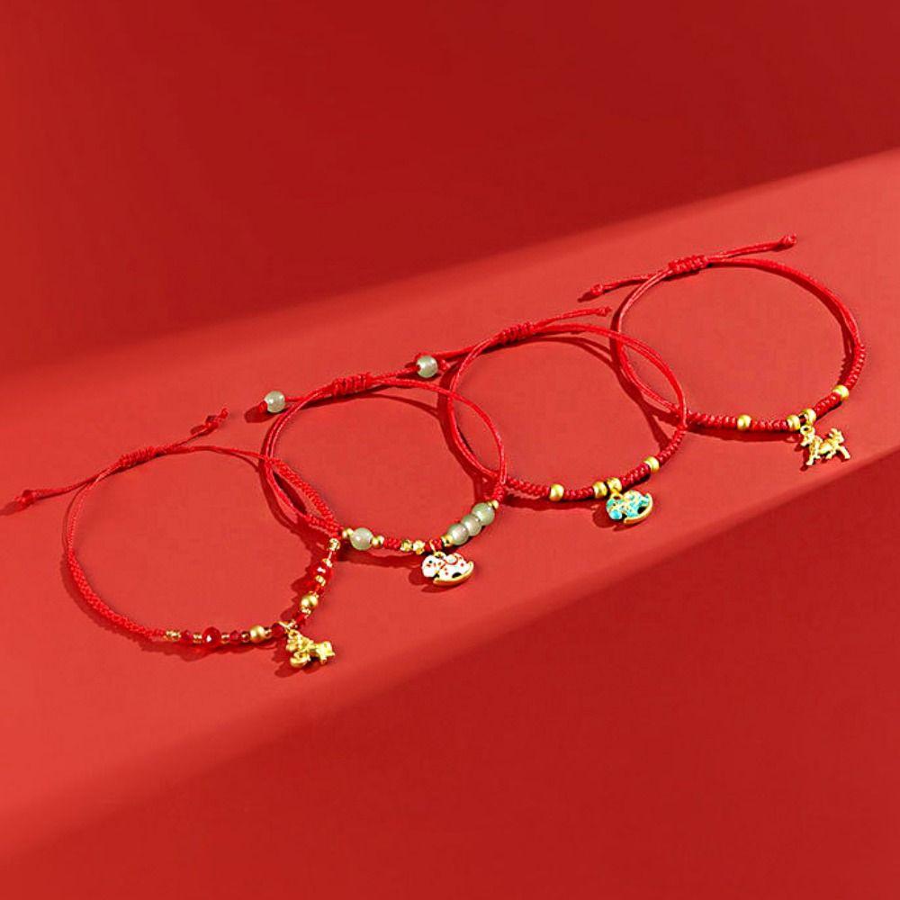Chinese Style Horse Year Bracelet 2026 Horse Year Fortune Bracelet Lucky Pony Red Rope  Girls