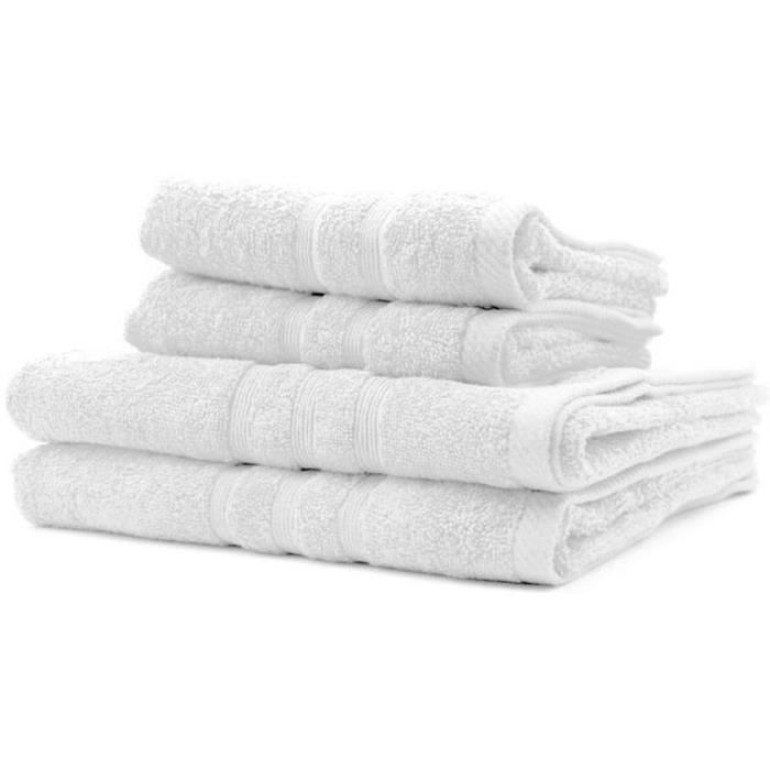 2 TODAY Bath Towels 50x90 + 2 Bath Sheets 70x130 Cm 100% Cotton - Chalk