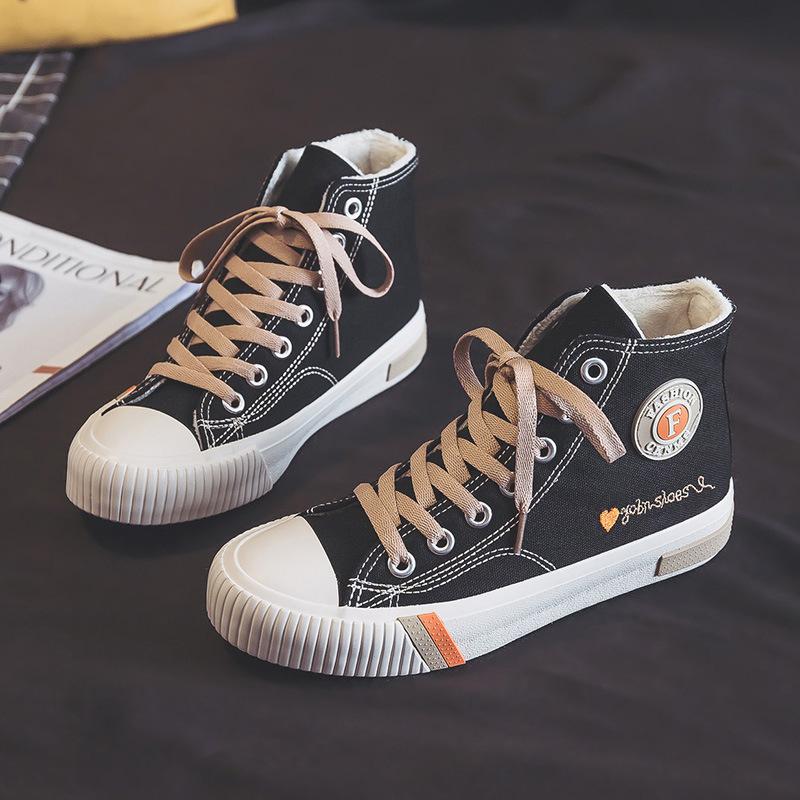 

2021 Зима Новые Плюшевые Холщовые Туфли Женские Повседневные Туфли для Ходьбы Теплые Туфли 40 чёрный/коричневый