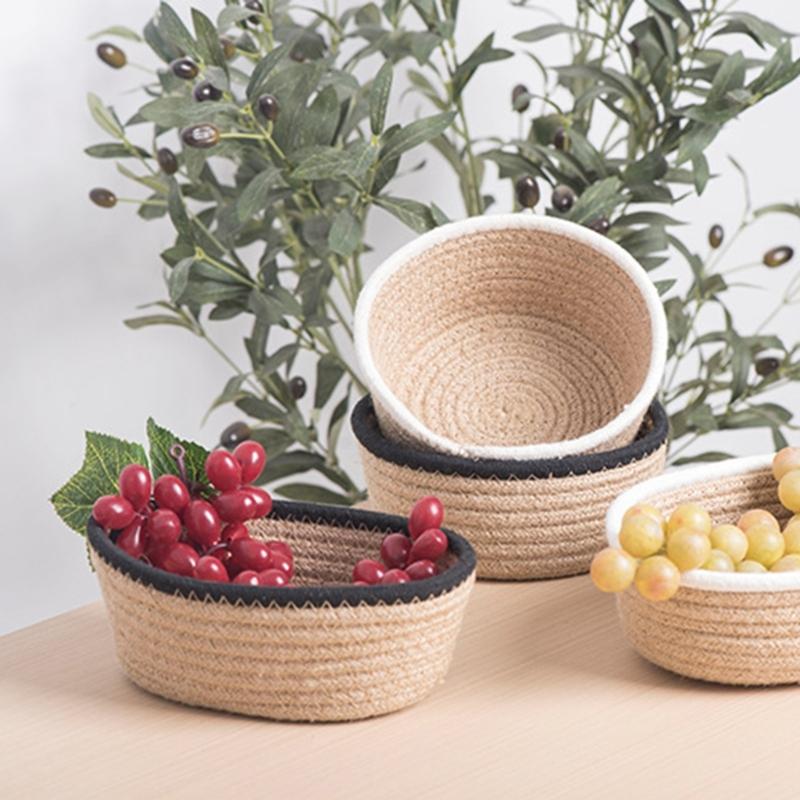 Multipurpose Handmade Cotton Rope Storage Baskets for Decoration and Storage Versatile Organizers Home Accessory