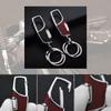 Keychain for Men and Double Silver Leather-look Women, Ring, 9.4cm, (Red)