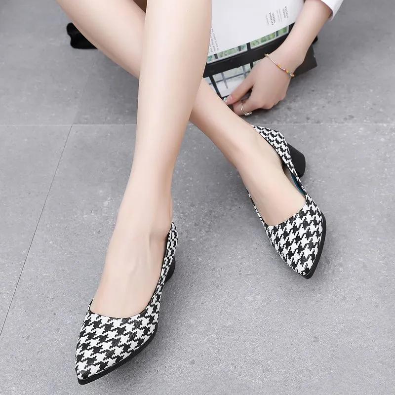  zapatos de mujer women fashion sweet high quality spring slip on anti skid square heel shoes lady office pumps ab376