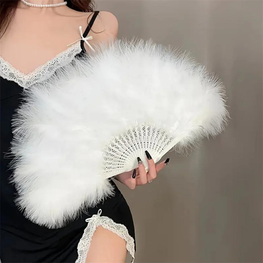 Chinese Handheld Feather Fan Colorful Show Dance Fan Art Fans Cosplay Props Fan  Home Decoration