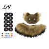 Comfy Fluffy Masque for Parties DIY Therian Kit Plush Furry Fox/Cat Animals with Realistic Fox Tail Eye Mesh Christmas Halloween Masquerade Cosplay